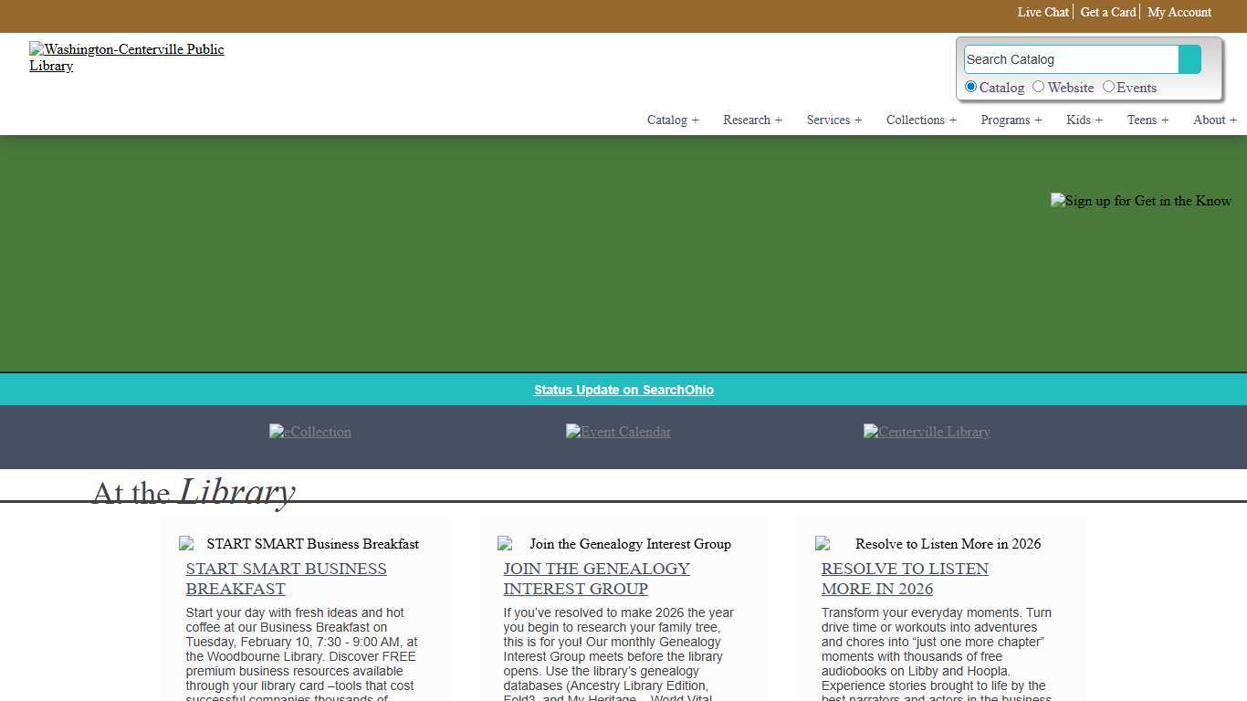 Library Home Washington-Centerville Public Library